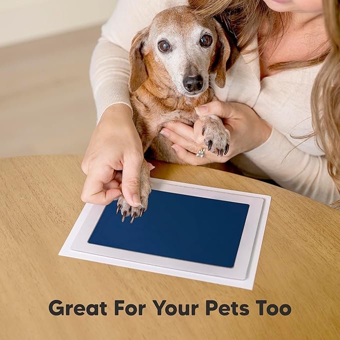 1-Pack Inkless Baby Hand and Footprint Kit - Mess Free Ink Pad for Newborn Keepsake, Dog Nose & Paw Print Kit, Clean Touch Ink Pad for Baby Hand & Footprints, Ideal New Mom Gifts (Navy, Jumbo)