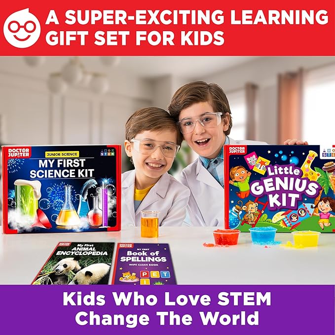 Doctor Jupiter Ultimate Gift Set of Learning| Set of ‘My First Science Kit’, ‘Little Genius Kit’ for Kids Ages 4-6|Birthday Gift for Boys, Girls| STEM Learning & Education Toys for 4,5,6 Year Old
