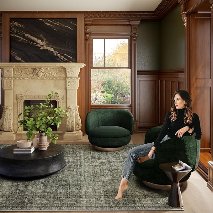 Machine Washable Throw Rugs for Entryway: Door Mat Indoor Entrance 4x6 Rug Boho Small Area Rug Non-Slip Low Pile Kitchen Rug for Front Door Indoor Entrance Entry Kids Room