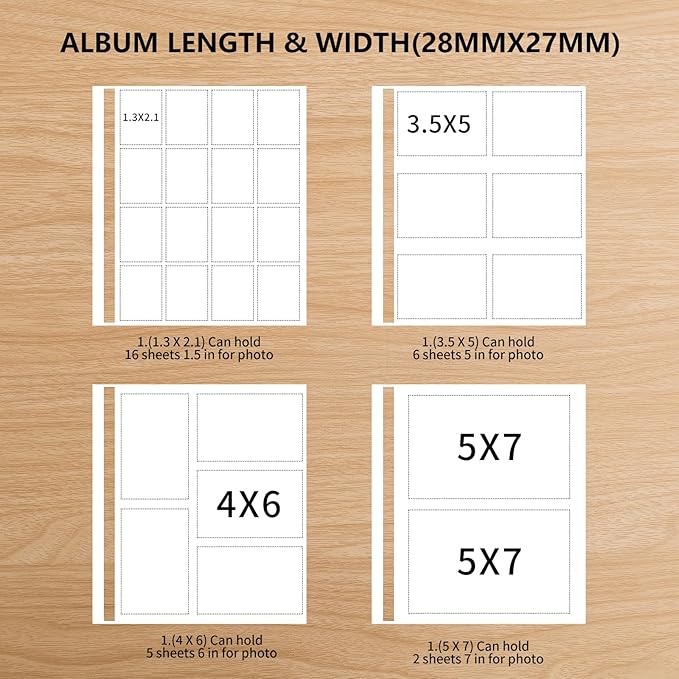 Inspirational Leather Photo Album,Magnetic Self-Stick Page Photo Album,Family Album,Hand Made DIY Albums Holds 3x5, 4x6, 5x7, 6x8 Photos (brown-always remember)