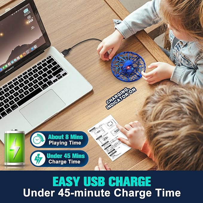 Hand Operated Drone Toy for Kids - Easy Fly Hover Drone with AI Motion Sensor, Rechargeable Drones for Kids 8-12 & 6-8, Safe Mini Quadcopter with Auto Hover, 360 Flip/Roll, Perfect Boys Girls Drones for Age 4-6-8-12 Birthday Gifts
