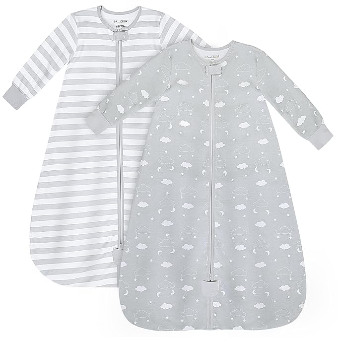 Mama Cheetah Baby Sleep Sack with Sleeves, 0.5 TOG Organic Cotton Wearable Blanket and Two-Way Zipper, Swaddle Transition Long Sleeve Sleeping Bag for Newborn Infant Toddler, 24-48 Months