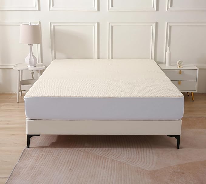 Luxury Waterproof Organic Mattress Protector Queen - Organic Cotton Breathable Mattress Pad Cover - New 380 GSM Comfort - Deep Pocket - Jersey Cotton Skirt - Fitted Comfort