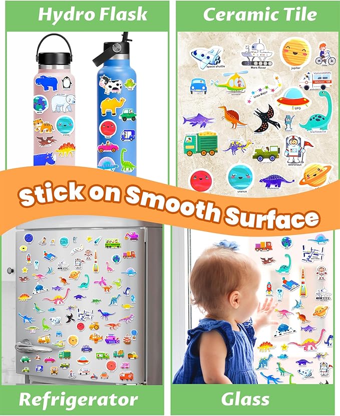 Reusable Sticker Book for Toddlers 2-4 Years, Stickers for Kids, Toddler Sticker Book Ages 1-3, Toddler Craft Activities, Toddlers Travel Toys Ages 2+ Boy Girl Birthday Gifts