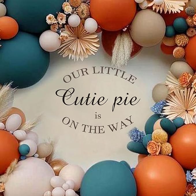 Our Little Cutie Pie is On The Way Wall Decal - Baby Shower Party Decorations Stickers, Gender Reveal Party Supplies Wall Stickers, Balloon Arch Background Wall Decoration Cutie Pie Sign Decal