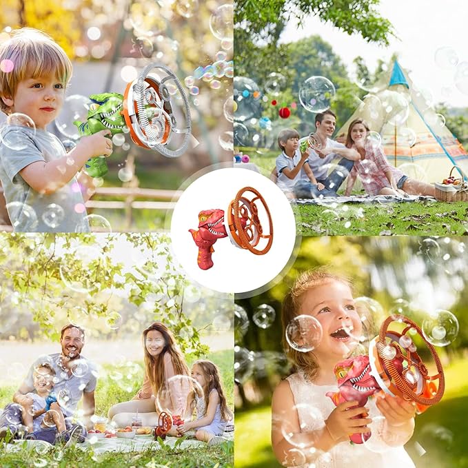 Dino Bubble Gun Bubble Machine for Dinosaur Bubble Blower Toy for Kids and Toddlers Bubble in Bubble Gun Party Favors Birthday for 3 4 5 6 7 8 9 10+Years Old Boys and Girls (Blue)