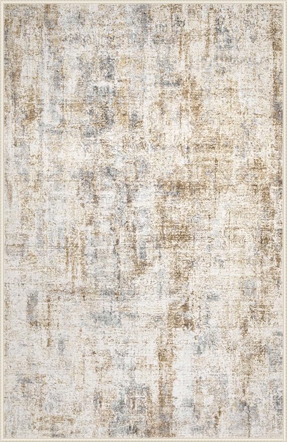 Area Rugs 6x9 Living Room: Washable Rug Modern Abstract Large Rugs Soft Non Slip Neutral Rug Stain Resistant Indoor Carpet for Bedroom Kitchen Dining Room Nursery Home Office Rugs(Blue Brown,6'x9')