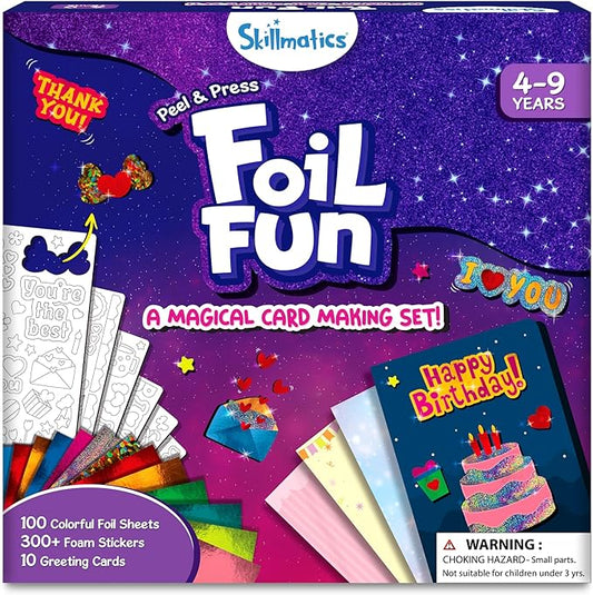 Skillmatics Foil Fun - Card Making Set, No Mess Art for Kids, Craft Kits & Supplies, DIY Creative Activity, Gifts for Girls & Boys Ages 4, 5, 6, 7, 8, 9