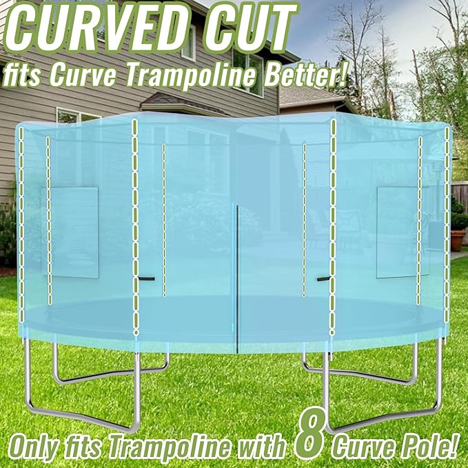 Gardenature 10FT/12FT/14FT Trampoline Tent(Tent Only), Fit Round Trampolines, Shade Cover with LED Light, Outdoor Trampolien Accessories, Anti-Tear, Beige