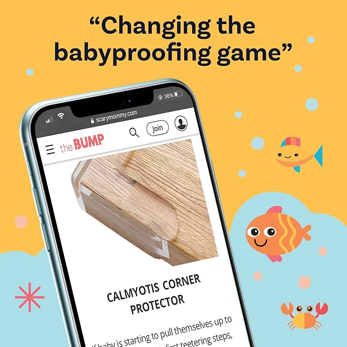 CalMyotis Corner Protector Guards - Furniture Edge Safety Bumpers - Baby Proof Bumper & Cushion to Cover Sharp Furniture & Table Edges - Clear & Transparent - (12 Pack)