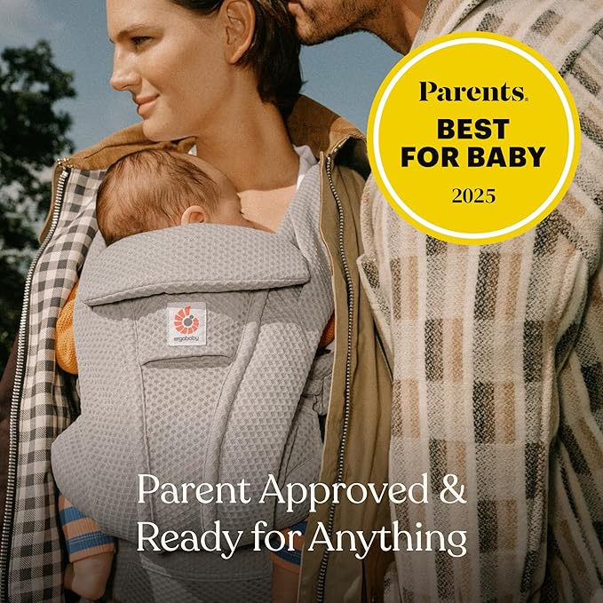 Ergobaby Omni Deluxe Baby Carrier Newborn to Toddler - Breathable Baby Carriers for Summer - All-Position Carrier with Enhanced Lumbar Support & Airflow (7-45 Pounds), Mesh, Midnight Blue