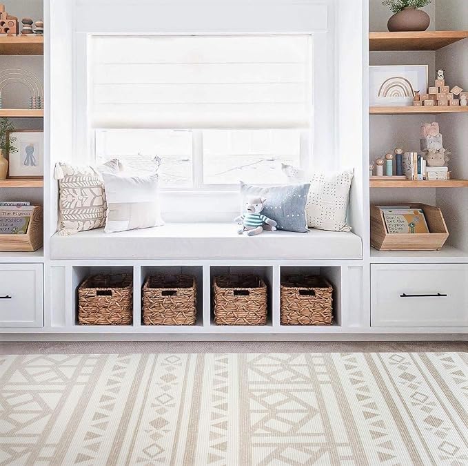 Cushmat Stylish Reversible Foam Play Mat (Large, Crystals - Black Grey) - Soft, Waterproof, Durable Play mat for Infants, Babies, Toddler, Kids & Grownup - 6.5ft x 4.5ft