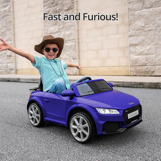 Electric Car for Kids, Licensed Audi 6V Kids Ride on Car Toy for Toddlers with Remote - Dark Blue