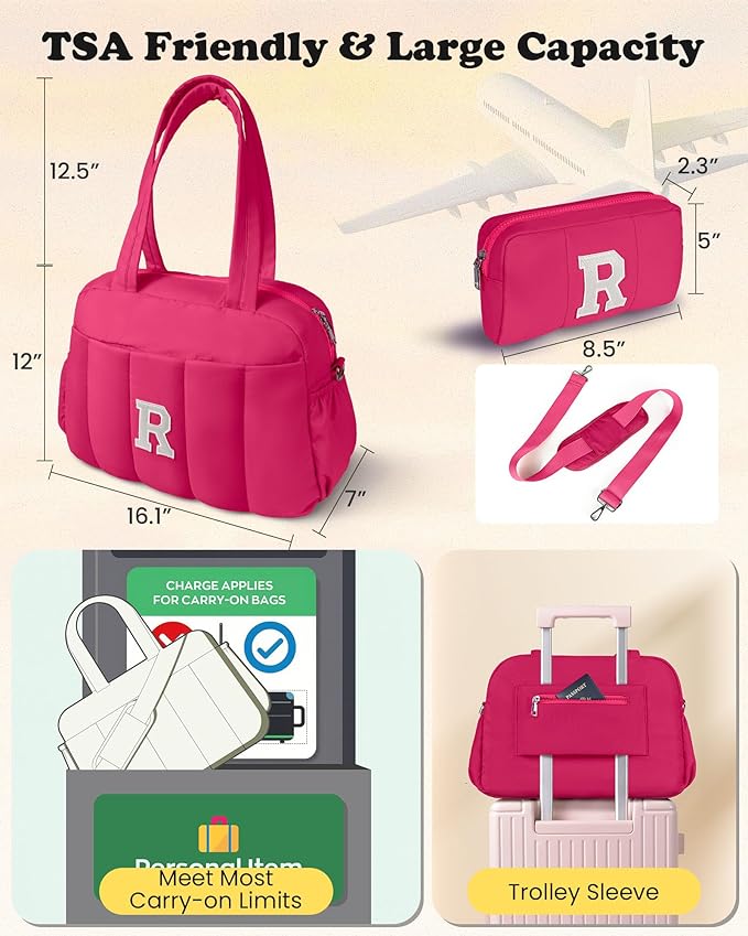 Dance Bag, Kid Weekender Bags，Girl Overnight Bag with Wet Pocket，Lightweight Travel Tote Personalized Cheer Bags with Makeup Pouch-11 Year Old Girl Birthday Gifts