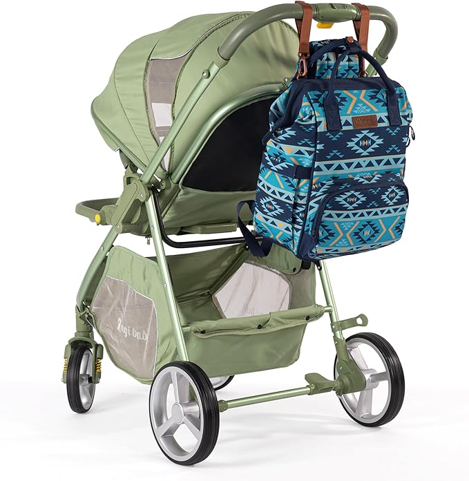 Wrangler Diaper Bag Backpack Aztec Travel Backpack Purses Western Multi-Function Baby Bags for Mom with Waterproof Insulated Pockets