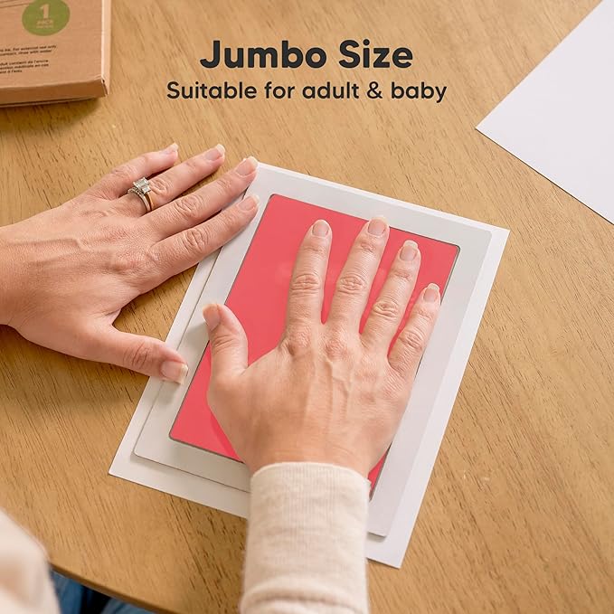 1-Pack Inkless Baby Hand and Footprint Kit - Mess Free Ink Pad for Newborn Keepsake, Dog Nose & Paw Print Kit, Clean Touch Ink Pad for Baby Hand & Footprints, Ideal New Mom Gifts (Candy Pink, J)