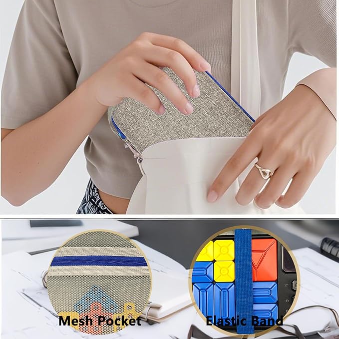 Case Compatible with Giiker Super Slide Brain Games, Protective Storage Bag Holder for Giiker Brain Teaser Puzzles Games Toys (Only Case) (Blue-Grey)