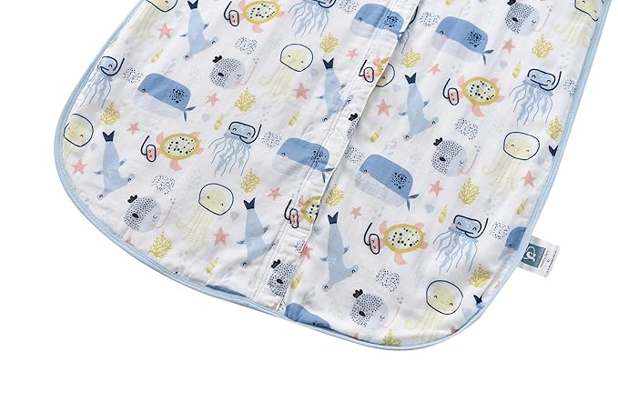 Baby Sleep Sack 1-2 T Baby Wearable Blanket 100% Organic Cotton 0.5 TOG Muslin Toddler Sleeping Sacks 2- Way Zipper Warm 12-24 Months