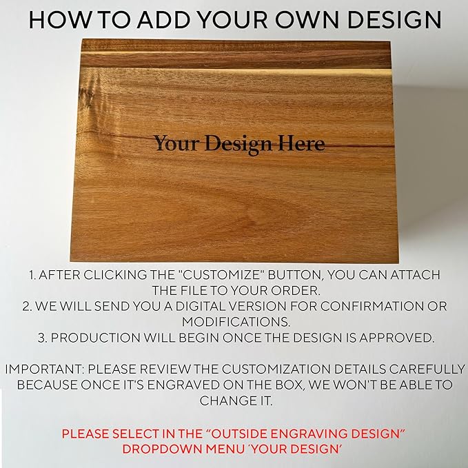 Floral Keepsake Boxes for Women - Butterfly Box Keepsake for Girls, Personalized Gifts for Teen Girls or Daughters, Flower Gift Box, Engraved Name Custom Wood Chest Memento Storage, 11x8x4,75 in