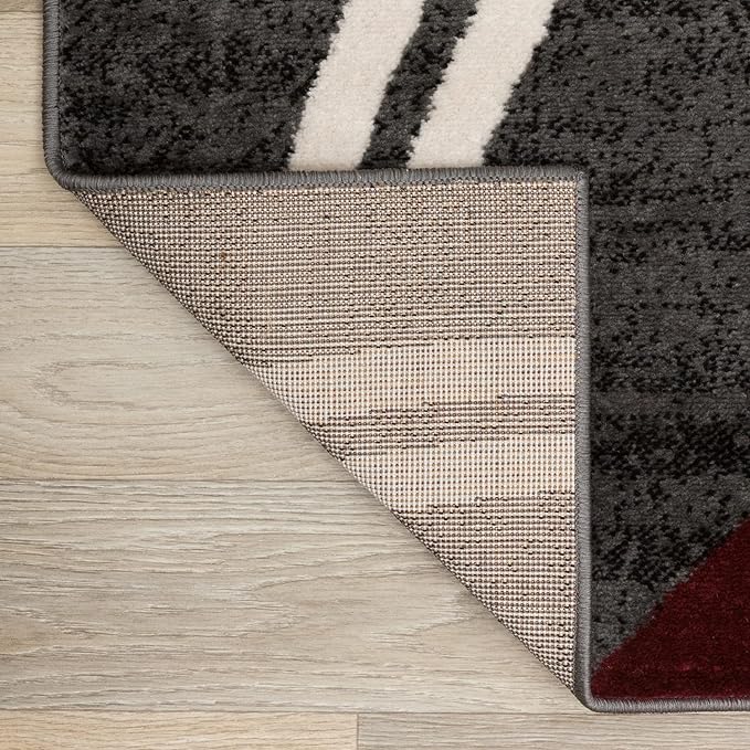 Rugshop Modern Wavy Circles Design Area Rug 4' x 6' Red