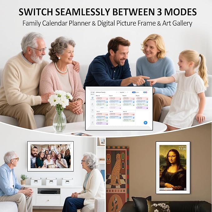 15.6" Digital Calendar Wall Planner,Touchscreen Interactive Display for Family Schedules, Achievement Rewards, Meal Planning,Digital Picture Frame, FHD 1080p Wall-Mountable Home Hub