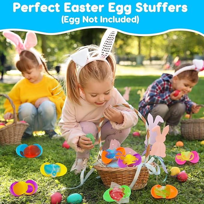 40 Pcs Easter Sticky Hands for Kids, Plastic Easter Eggs Fillers Basket Stuffers for Toddler Boys Girls Easter Eggs Hunt Games Party Favors Supplies Classroom Prizes Goodie Bag Fidget Sensory Toy Bulk