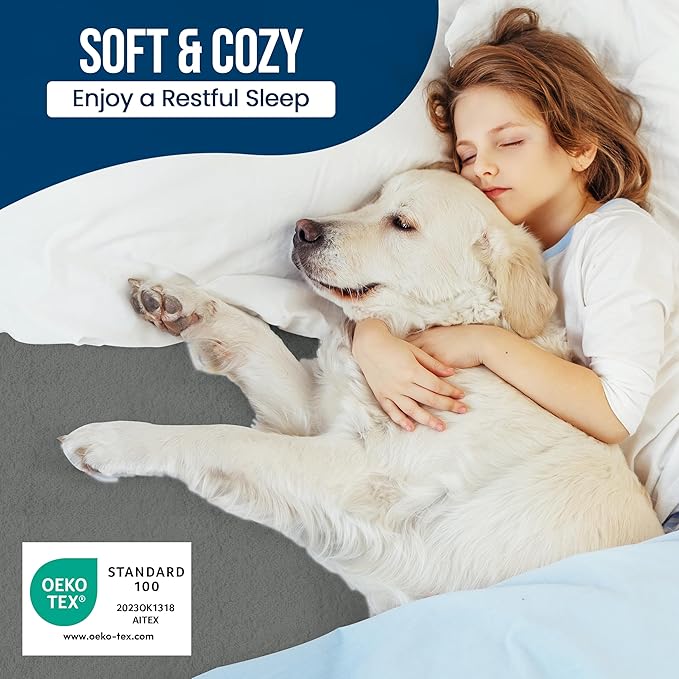 Utopia Bedding Waterproof Mattress Protector Queen Size, Premium Terry Mattress Cover 200 GSM, Breathable, Fitted Style with Stretchable Pockets (Gray)