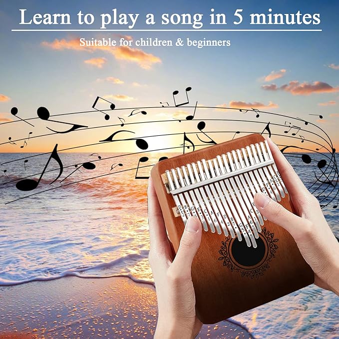 Kalimba 21 Keys Thumb Piano, Easy To Learn Portable Kalimba Thumb Piano With Beautiful Hard Packing Box, Gifts For Kids,Adult,Beginners,Professional