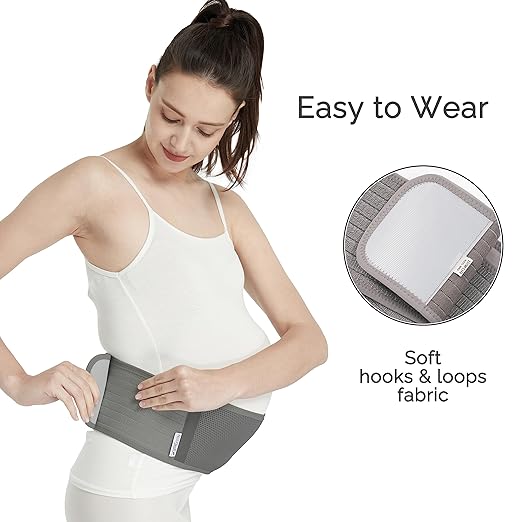 NeoTech Care Adjustable Maternity Belt - Light and Breathable Pregnancy Belly Support Band for Pregnant Women (Grey, Extra Large Size)