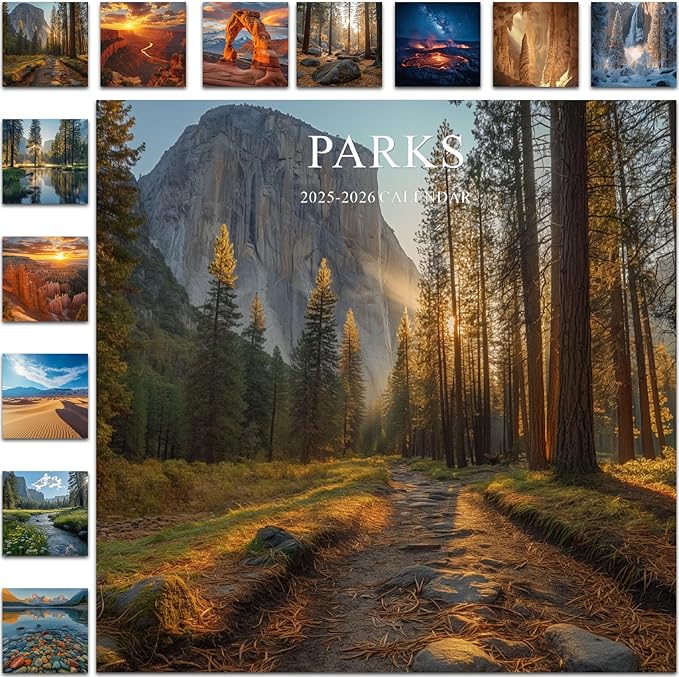 Gannyfer Calendar 2025-2026, 18 Months National Parks Wall Calendar 2025-2026, Large Wall Calendars 12" x 24" Opened, Perfect as Gifts for Friends, Family