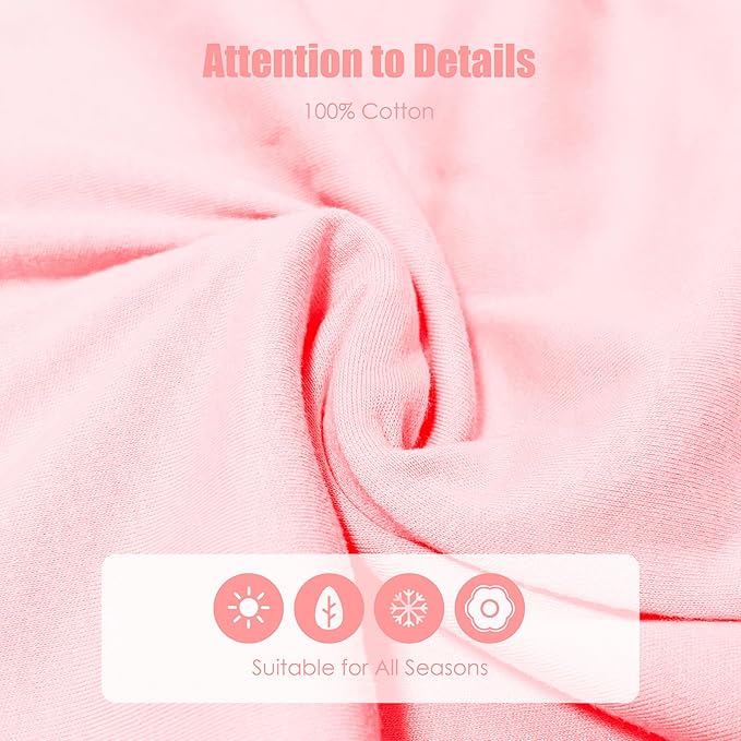 SWEET DOLPHIN Baby Sleep Sack 18-24 Months - 100% Cotton 2-Way Zipper TOG 0.5 Infant Wearable Blanket, Newborn Essentials Toddler 3 Pack Sleeping Sacks - Pink