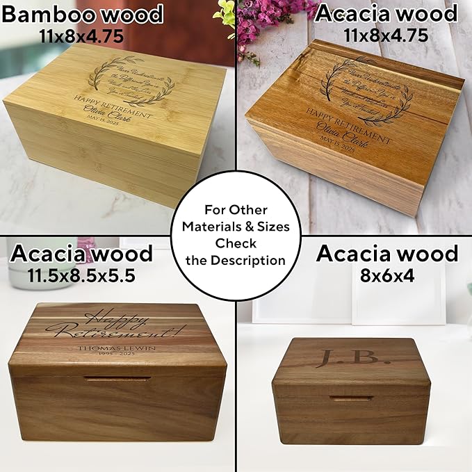 Happy Retirement Box for Memories - Never Underestimate the Difference You Made Retirement Gift for Teacher, Engraved Keepsake Box, A Truly Great Teacher Farewell Gift, Memory Chest, 11 x 8 x 4.75 in
