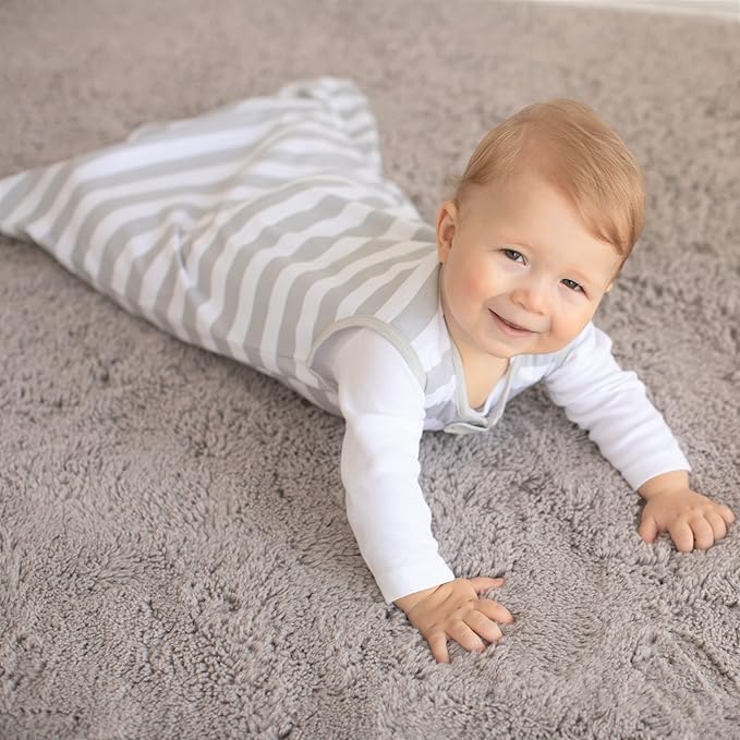 Baby Sleep Sack 1.0 TOG, Organic Cotton Baby Wearable Blanket with Two-Way Zipper, Swaddle Transition Baby Sleeping Bag, All-Season Sleep Sack for Newborn Infant Toddler Boy Girl, 2-Pack