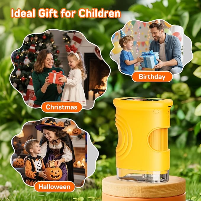 1000X Handheld Digital Microscope for Kids – 2-Inch Screen STEM Toy, Christmas Birthday Gift for Boys & Girls 5-10 Years, Portable Magnification Science Lab Kit