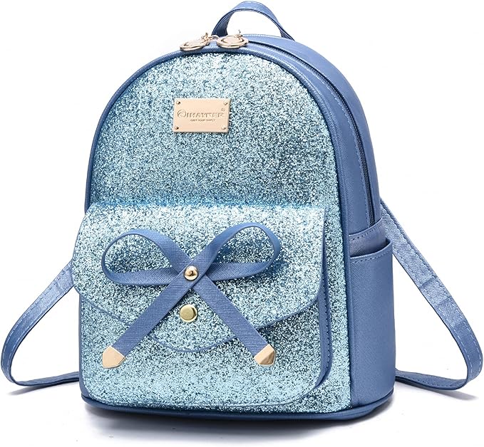 I IHAYNER Girls Bowknot Cute Leather Backpack Mini Backpack Purse for Women