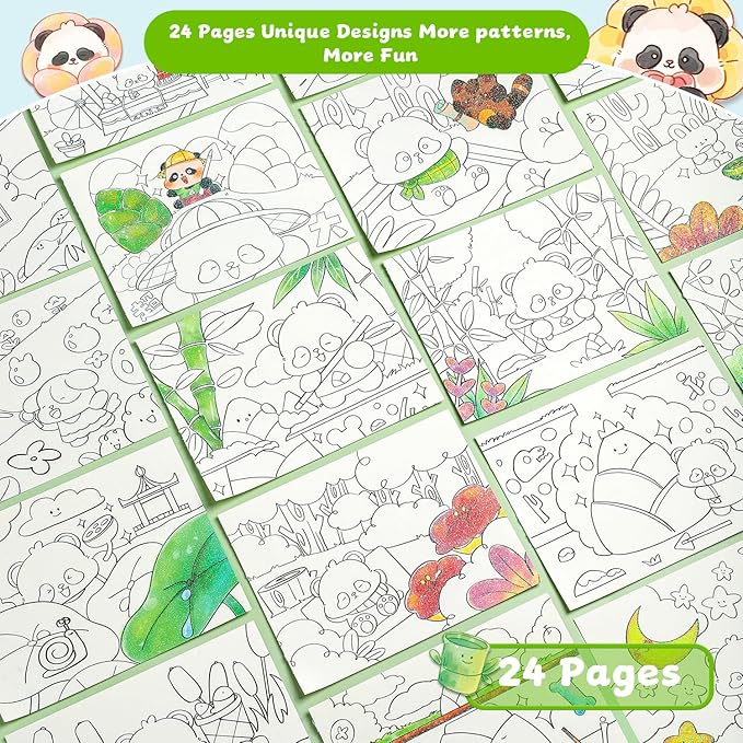 Paint with Water Coloring Books for Kids Ages 3-5, 4-8 – Cute Coloring Book for Teens,Arts and Crafts for Kids Ages 3 4 5 6 7 8+, Birthday Gift Toys for Girls Boys,Travel Toys-Panda
