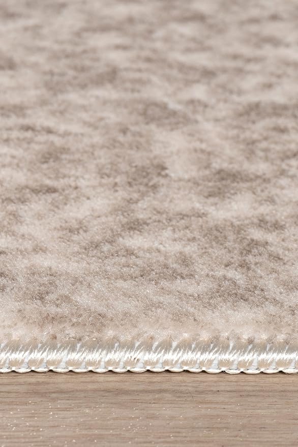 Non-Slip Washable 5x7 Abstract Mink Beige Area Rugs for Living Room Bedroom, Ultra Soft Bedside Rug, Indoor Floor Carpet for Kids Girls and Boys, Dorms, Nursery Rooms, Non-Skid Area Rug, 5' x 7'