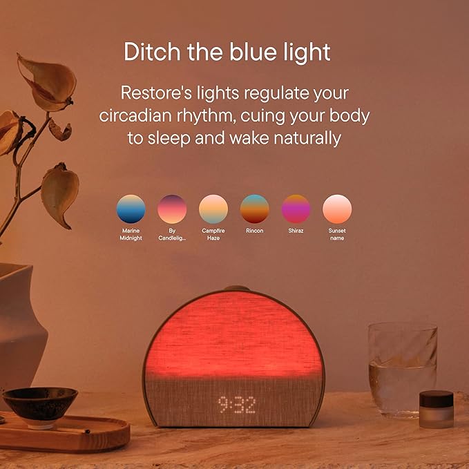 Hatch Restore 3 Sunrise Alarm Clock, Sound Machine, Smart Light (Cocoa) - White Noise, Screen-Free Sleep Routine