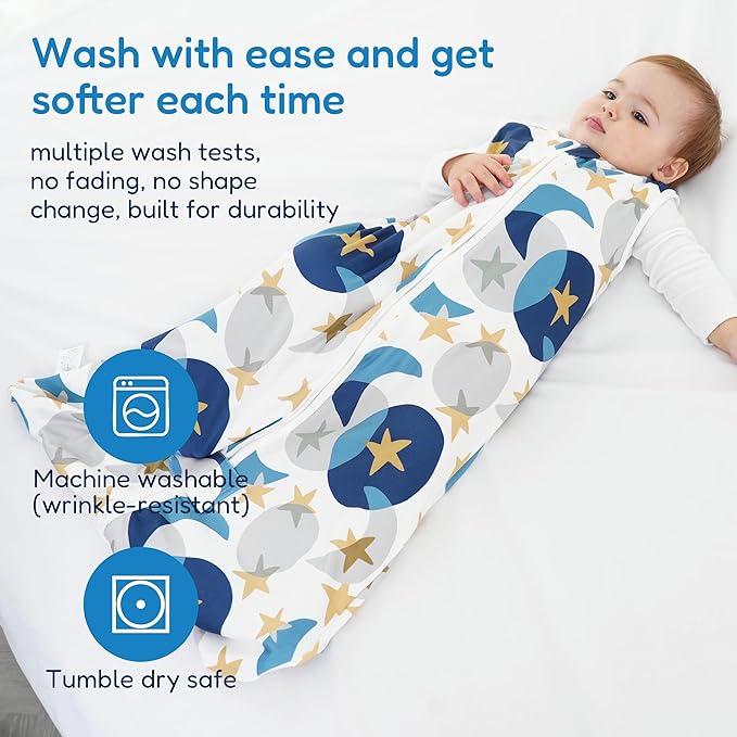 TotAha Sleep Sack 6-12-15 Months 3-Pack,Stretchy,Buttery Soft Swaddle Transition Sleeping Bag,Light Baby Wearable Blanket with 2-Way Safe Zippers for Boys and Girls, 0.5 TOG