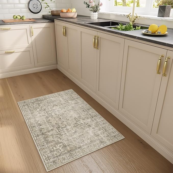 Machine Washable Throw Rugs for Entryway: Door Mat Indoor Entrance 2x3 Small Rug Stain Resistant Non-Slip Low Pile Soft Carpet for Kitchen Front Door Indoor Entry Bathroom Bedroom