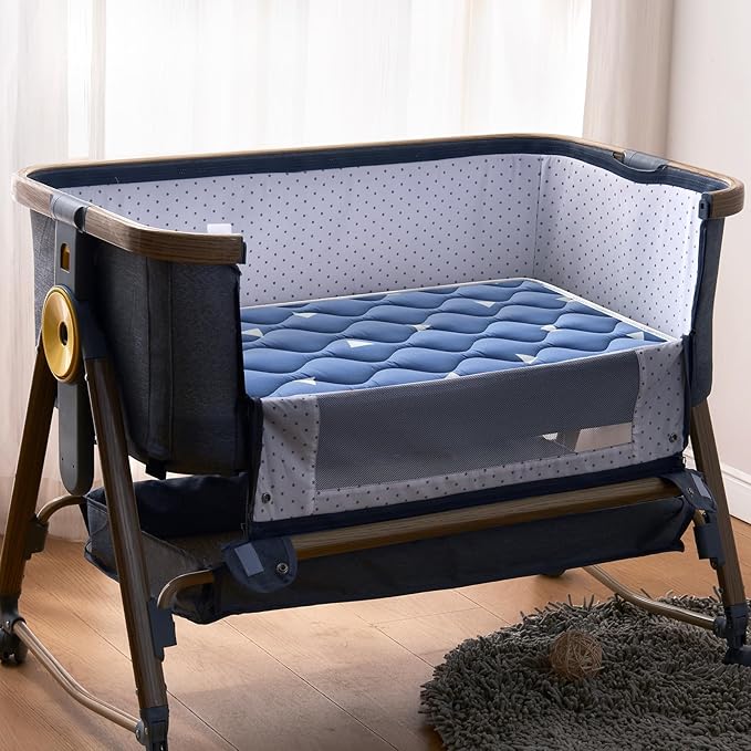 Baby Bassinet Mattress 33x 20 inches- Firm Support and Comfort Premium Foam,Noiseless and Odorless,Hypoallergenic Small Crib Mattress, Fits Moses Basket, Dual Sided with Soft Breathable Fabric