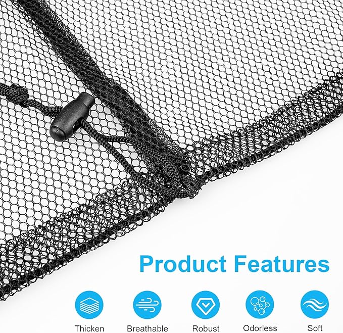 2 Pack Mesh Laundry Bags, Large Travel Laundry Washing Bags for Dirty Clothes Storage, 24" X 36" Washable Heavy Duty Laundry Net Bag With Drawstring for College Dorm, Hamper, Room, Laundromat (Black)