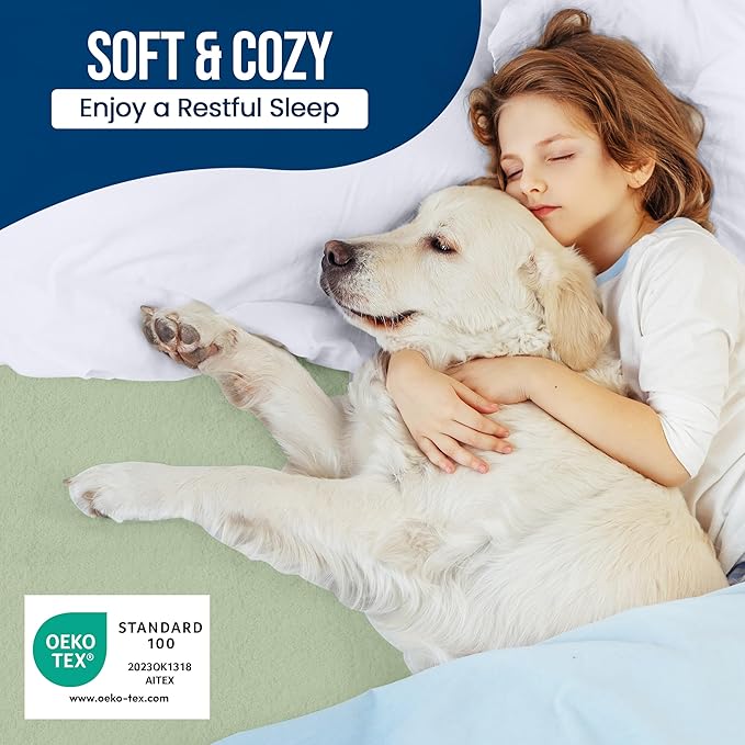 Utopia Bedding Waterproof Mattress Protector Twin Size, Premium Terry Mattress Cover 200 GSM, Breathable, Fitted Style with Stretchable Pockets (Sage)