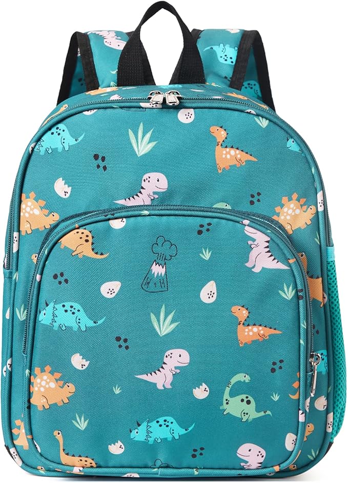 CLUCI Kids Backpack for Boys Girls Toddler Backpack for Preschool Kindergarten Child Cute Daycare Bookbag Travel Green Dinosaur
