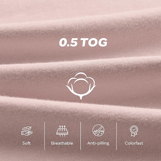 JELLYMONI Baby Sleep Sack 12-18 Months 0.5 Tog Wearable Blanket for Baby, 100% Cotton 3 Pack Infant Toddler Sleeping Sack Lightweight Soft 2-Way Zipper Sleepsack