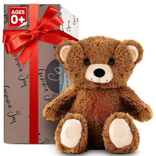 Gemma Joy Bedtime Baby Soothers for Sleep, Cry Activated Heartbeat Stuffed Animal for Baby, Newborn, Calming Light, Lullaby Music, White Noise, Shush, Mother’s Heartbeat - (Brown Bear, Rechargeable)