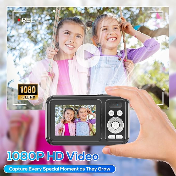 Digital Camera for Kids, WITYEAH 48MP FHD 1080P Point and Shoot Digital Cameras with 16X Zoom Anti-Shake, Compact Portable Cameras for Photography, for Boys Girls Teens Beginners