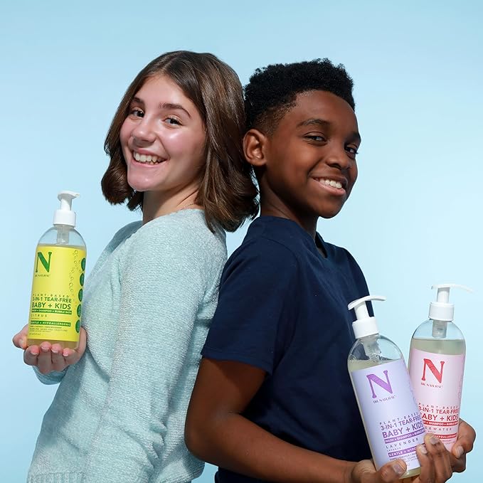 Dr. Natural 3-in-1 Tear-Free Baby Plus Kids Soap - Head-to-Toe Soap and Shampoo - Sensitive Skin Moisturizing Body Wash - Citrus - 16 oz