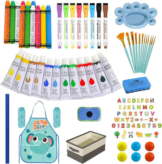 SUNFATT Kids Easel Accessory Set,100+ Art Supplies for Children's Painting,Drawing,or Crafting,Kids Toys for Ages Aged 3 4 5 6 7,8-13