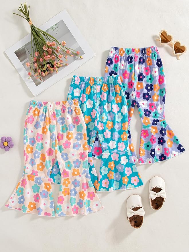 Mioglrie Baby Girls Pants Toddler 3 6 9 12 18 24 Months Leggings Newborn Girls Flared Leggings Infant Bell Bottom Pants